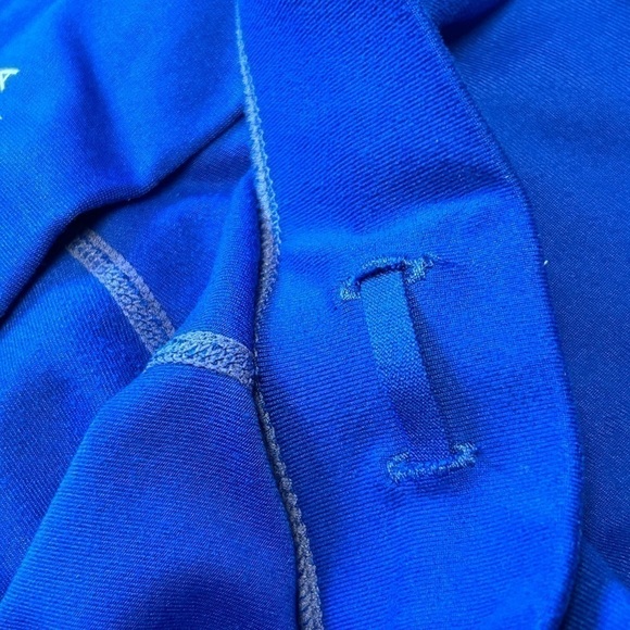 ATHLETA WOMENS BLUE REFLECTIVE MESH INSERT LEGGINGS, SIZE XS - Picture 7 of 7